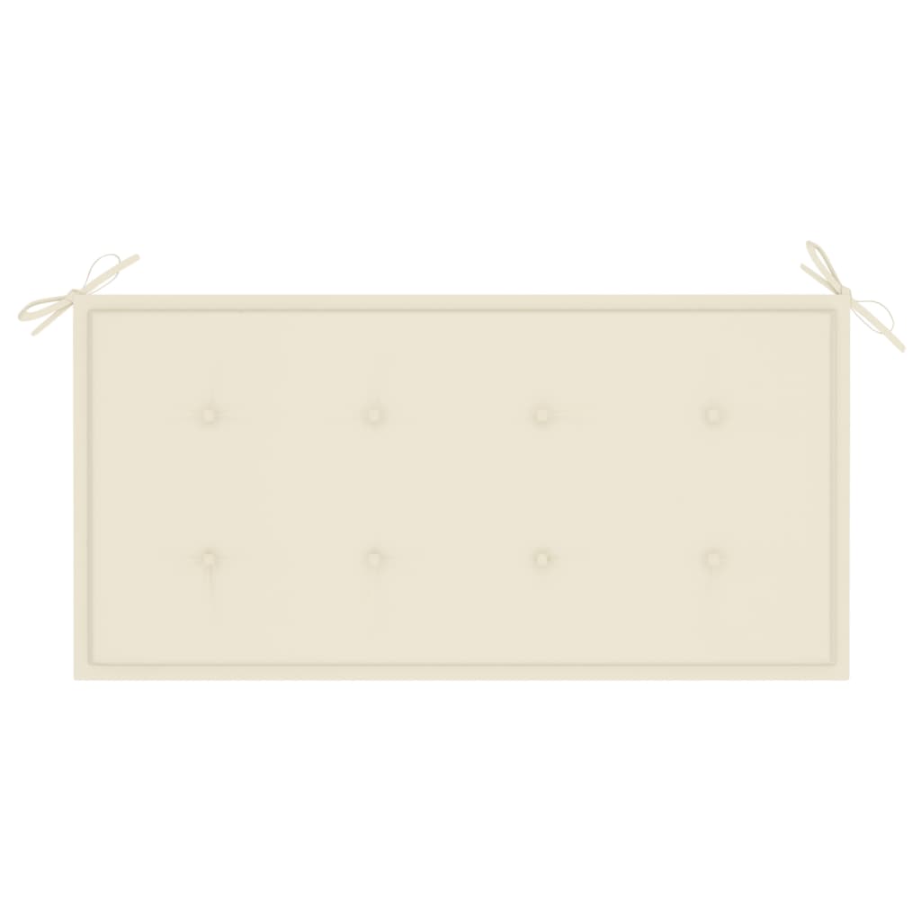 Banc de jardin avec coussin crème 112 cm Bois de teck massif - 9