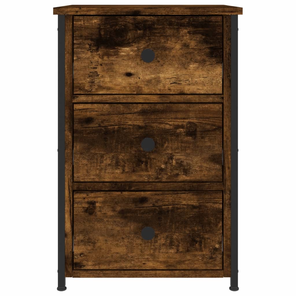 Lot de 2 Tables de chevet，Table d'appoint, Table de nuit pour Salon Chambre chêne fumé 40x36x60 cm bois d’ingénierie790308 - 6