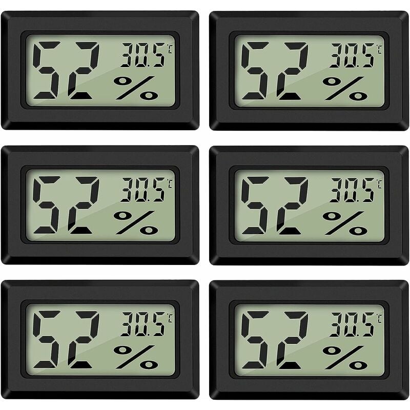 (6 SZTUK - A) Mini Cyfrowy Termometr LCD Higrometr Temperatura Wilgotność -5070℃ 10%99% RH Przenośny Termometr Thermo Higrometr Wskaźnik
