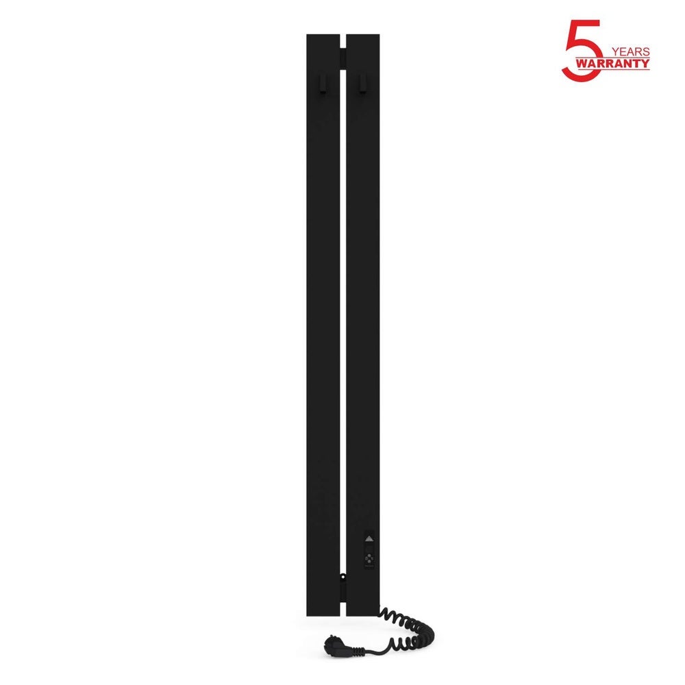 Grzejnik łazienkowy elektryczny BOSTON 150x1200 z minutnikiem ECO, 120W, Czarny