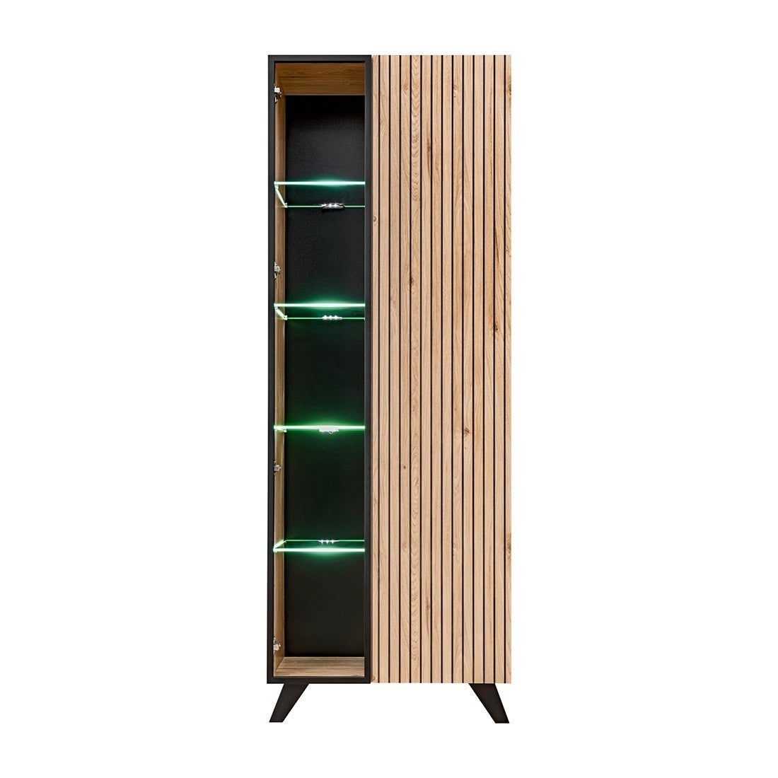 Vitrine haute design NIELSEN – 2 portes avec éclairage LED intégré ...