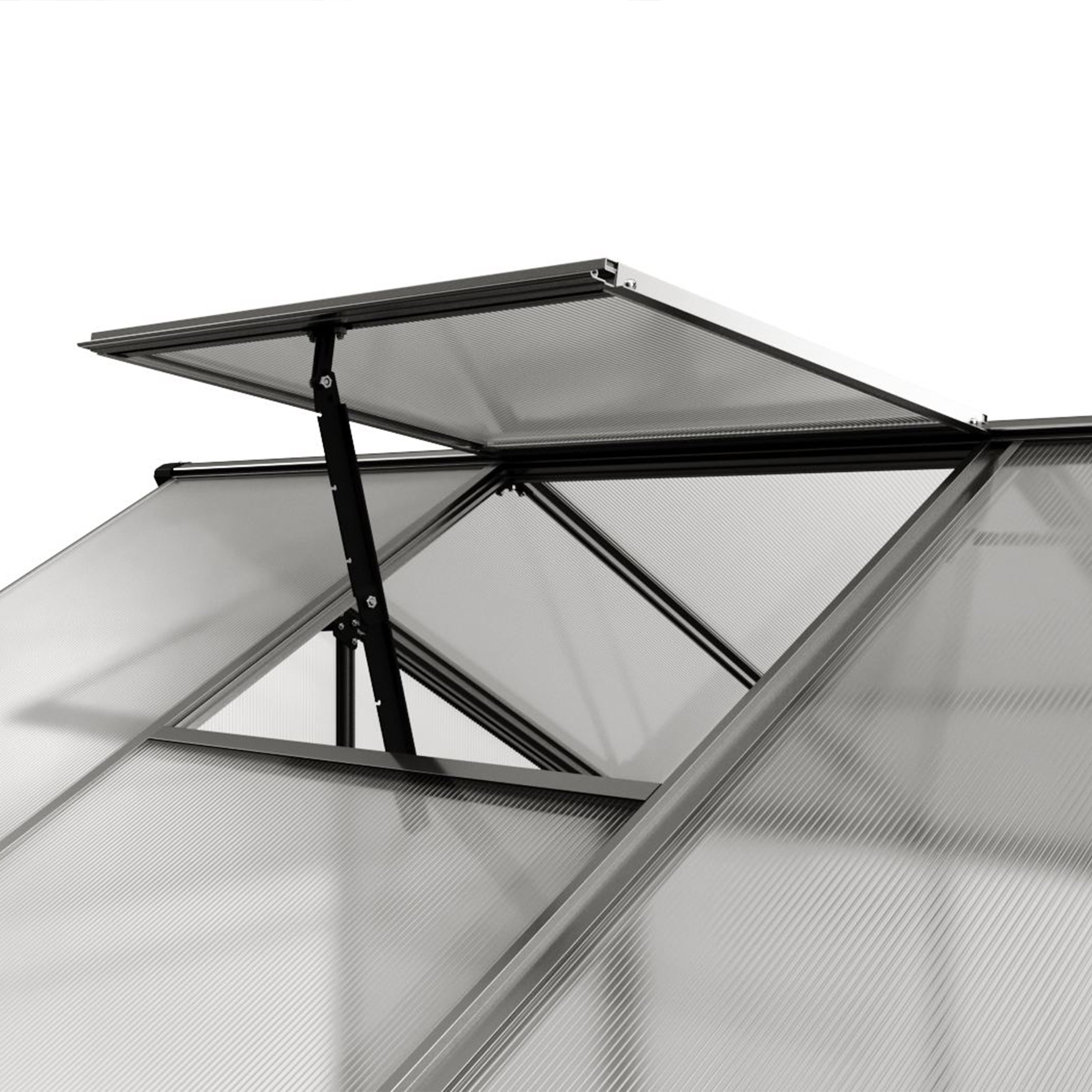 GFP Serre de jardin Jasmin 4 structure en aluminium 192 x 256 cm panneaux en polycarbonate - 5