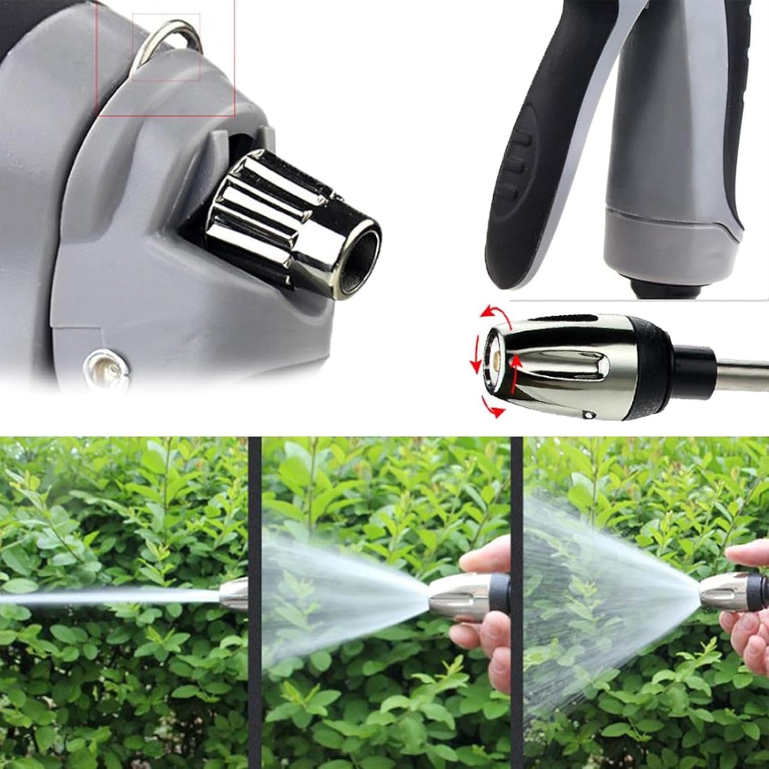 Nettoyeur Haute Pression Universel - Pour Tuyaux d’Arrosage - Buse Jet 2-en-1 + 3 Embouts + Tuyau 5m Inclus - 5