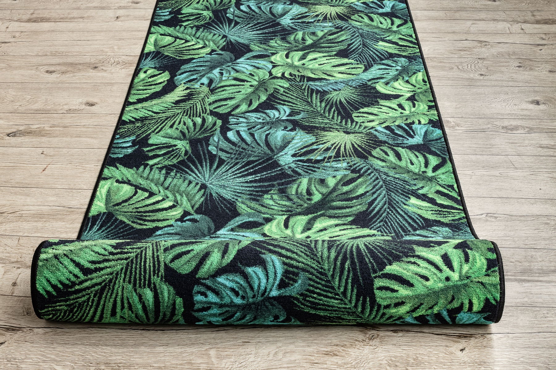 CHODNIK podgumowany MONSTERA Liście guma zielony 80 cm 80x900 cm - 5