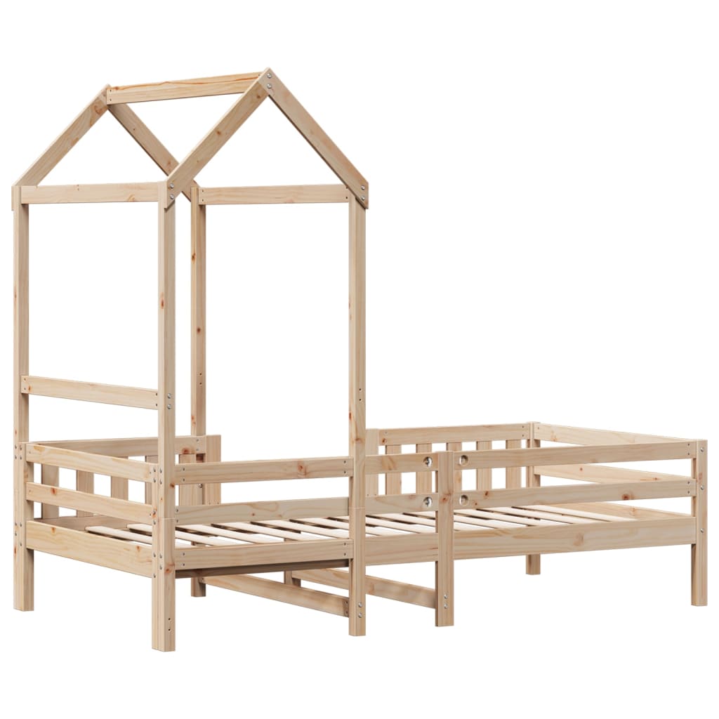Cadre de lit avec toit 75x190 cm bois de pin massif - 8