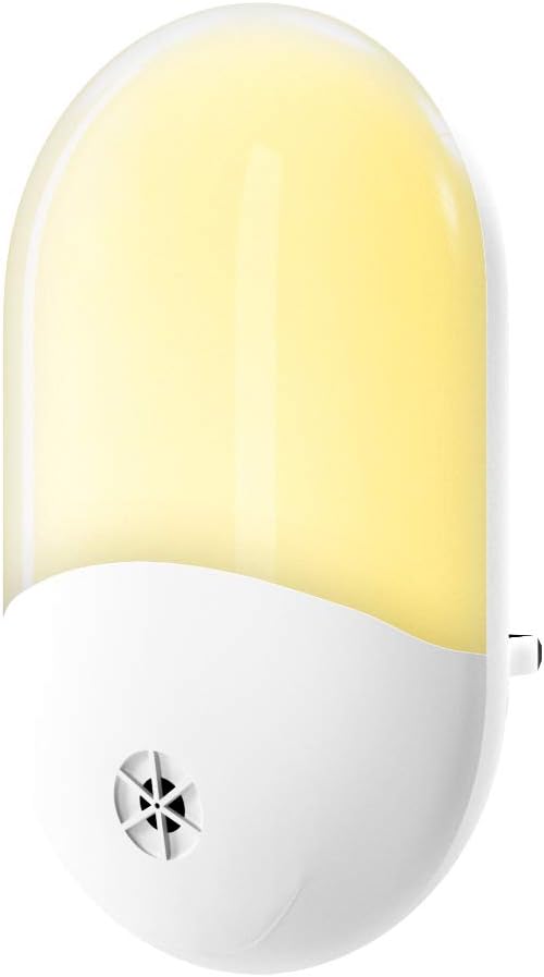 Lampka nocna LED, wtykowa lampka nocna ścienna z czujnikiem zmierzchu i świtu, energooszczędna 0,5 W, ciepła biel