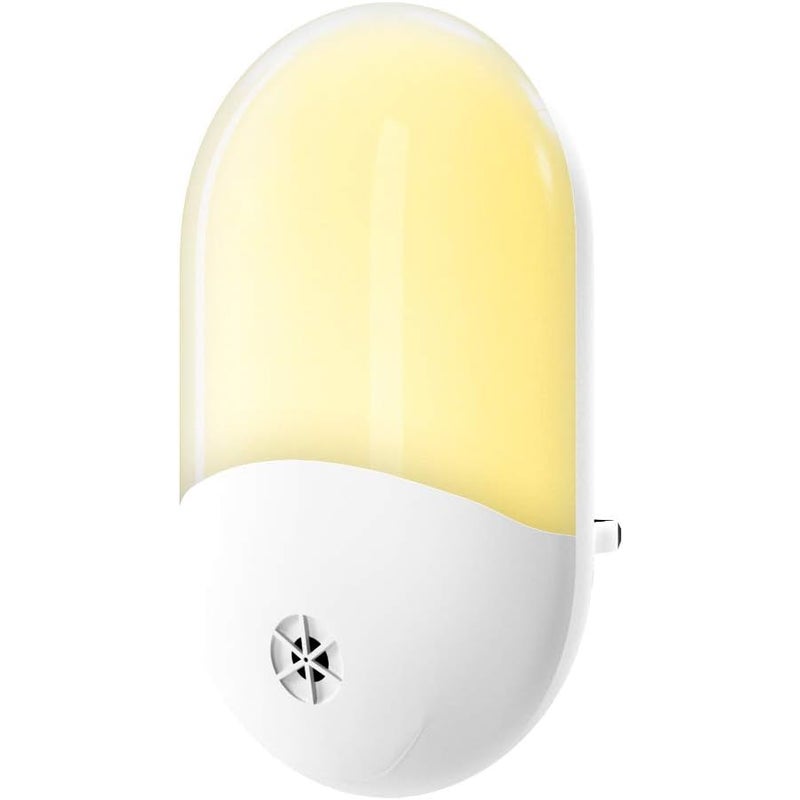 Lampka nocna LED, wtykowa, montowana na ścianie, z czujnikiem fotoelektrycznym zmierzchu i świtu, energooszczędna 0,5 W, biała