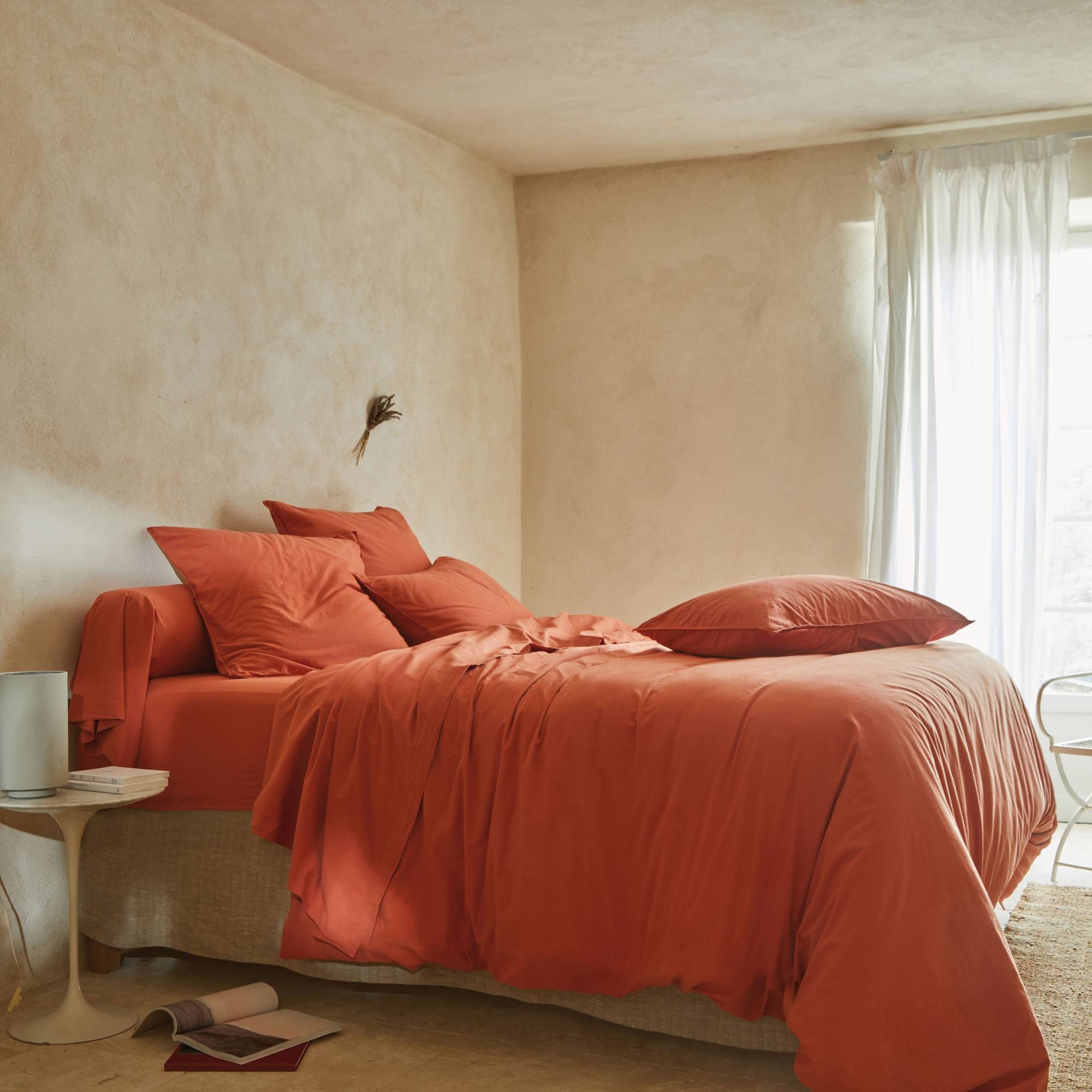 Drap housse percale lavée Bohème-140 x 200 cm-Orage - 2