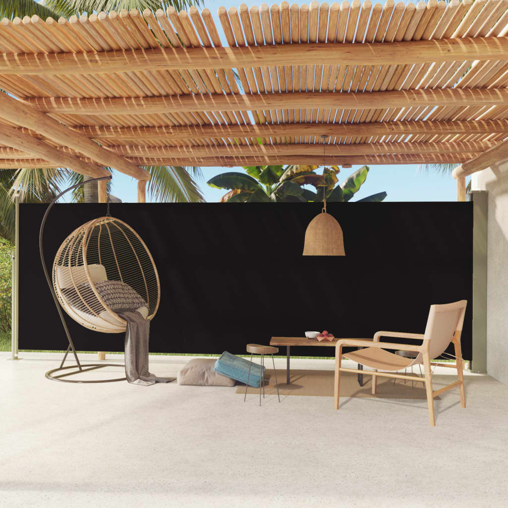 Maison exclusive - toldo lateral retráctil de jardín negro 180x600 cm
