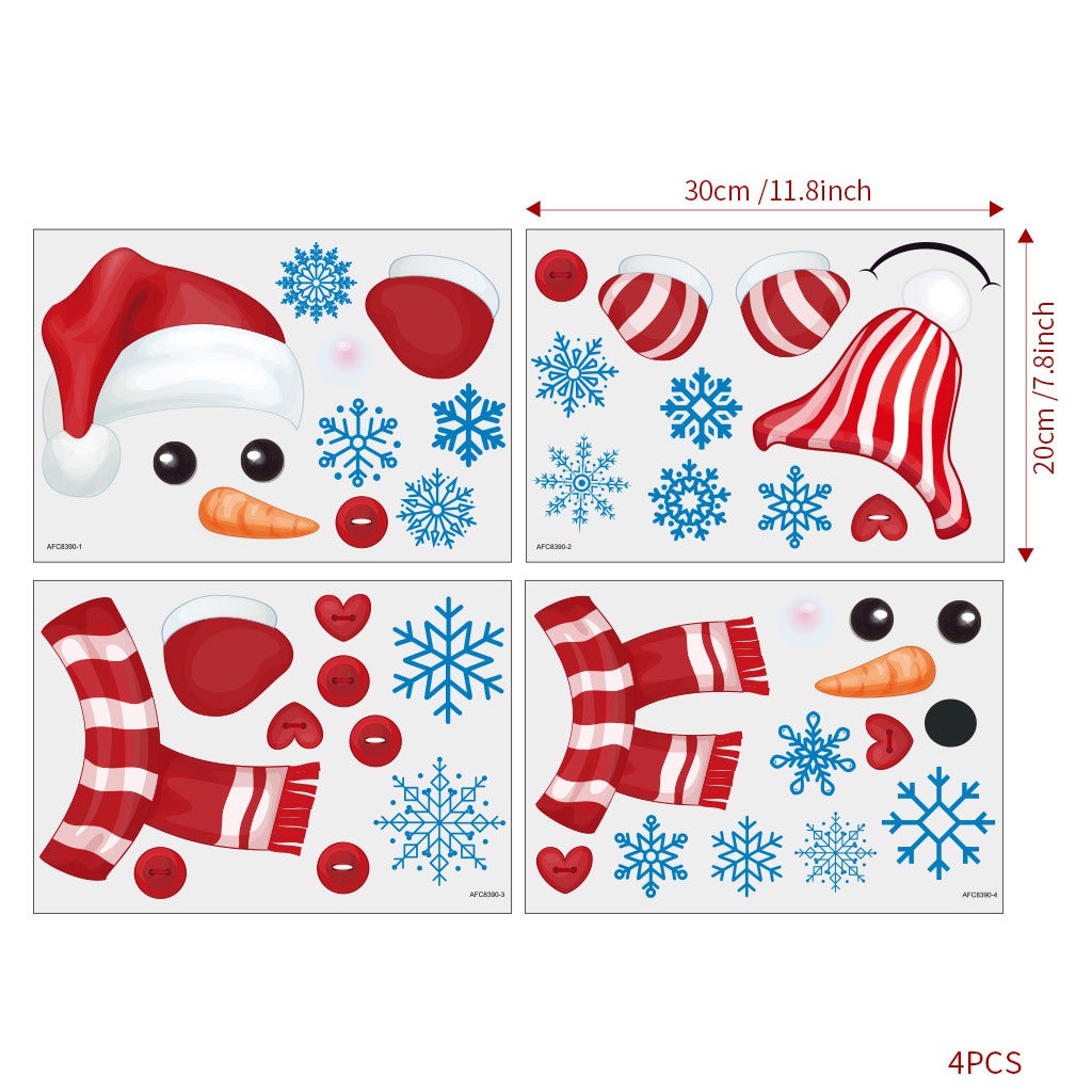 Adesivo Natalizio Per Finestra Con Pupazzo Di Neve – Riutilizzabile, PVC 31x31 Cm – Decorazione Stagionale Facile E Sicura Per Casa E Ufficio
