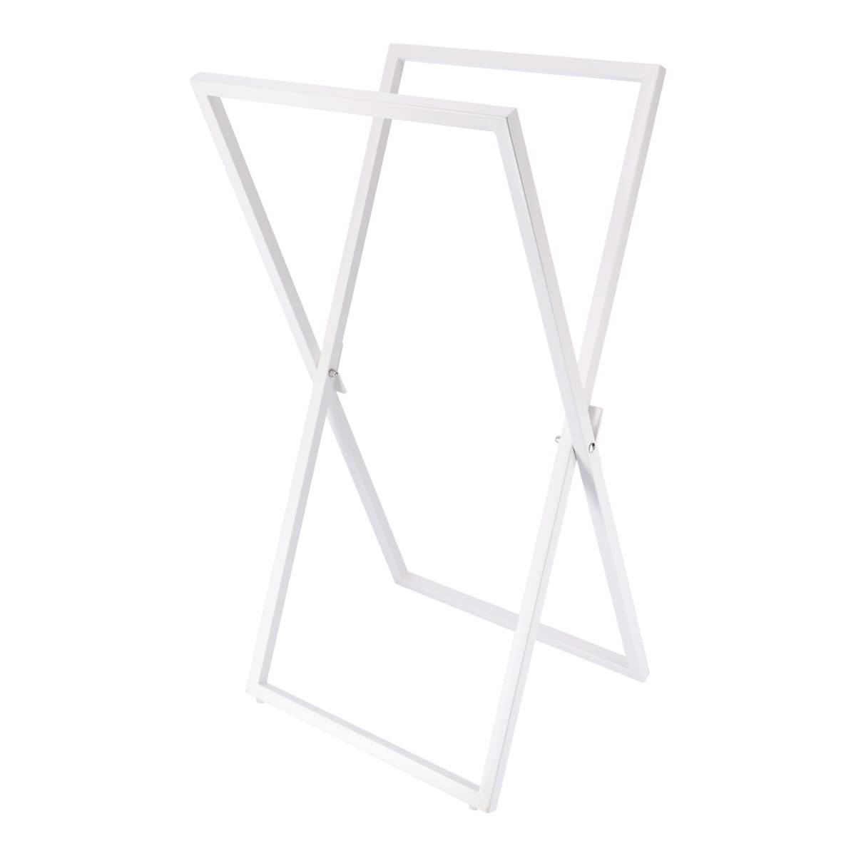 Valet De Chambre Relaxdays Avec Roulettes | 2 Niveaux Bambou | Portant Vêtements Mobile | Blanc