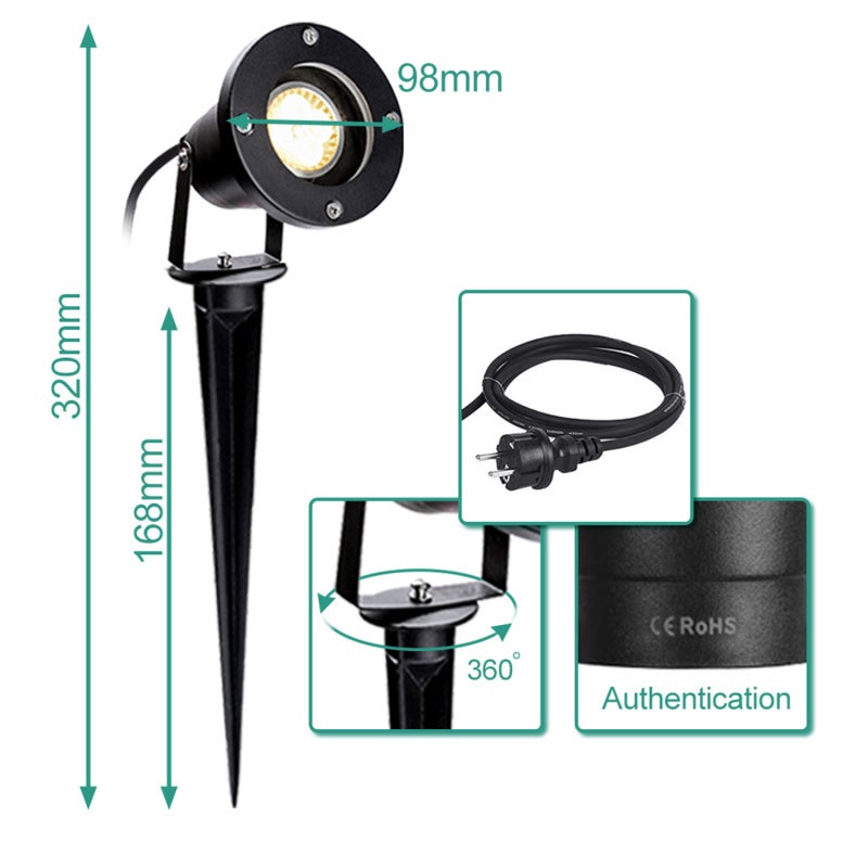 8x Projecteur de jardin Extérieur Avec Piquet, Spot Led 6W Éclairage Extérieur IP65 Blanc Chaud - 2