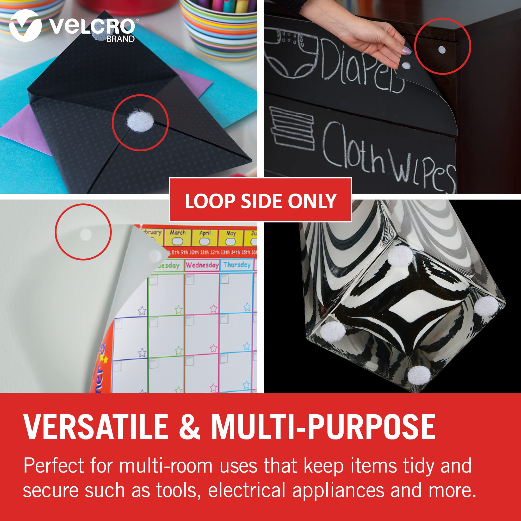 VELCRO Brand Nastro femmina adesivo 19mm x 125 Bianco - 3