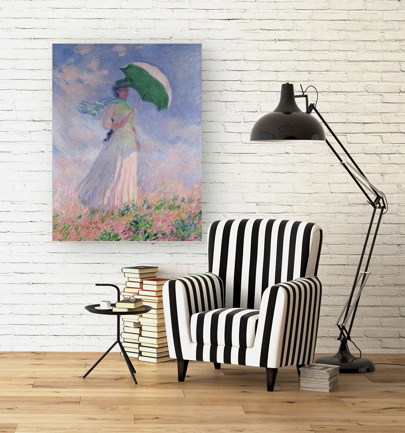 Impression sur toile - Claude Monet, Femme à l'ombrelle (droite) - 100x70 cm - 3