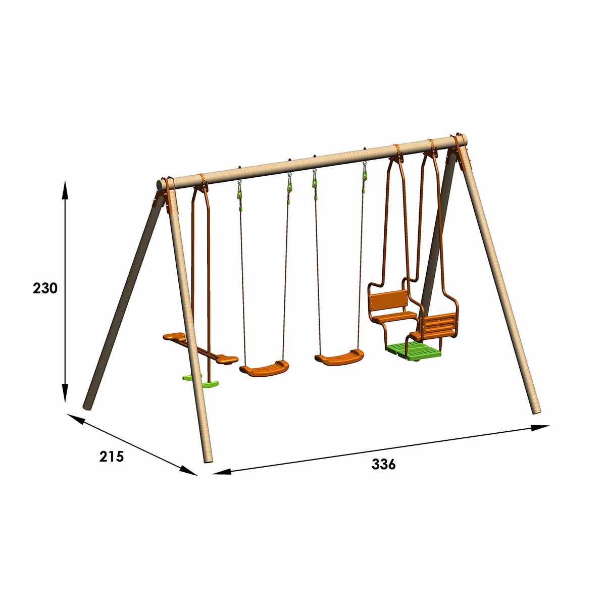 Portique bois Trigano Hali 2,30 m 6 enfants - 3