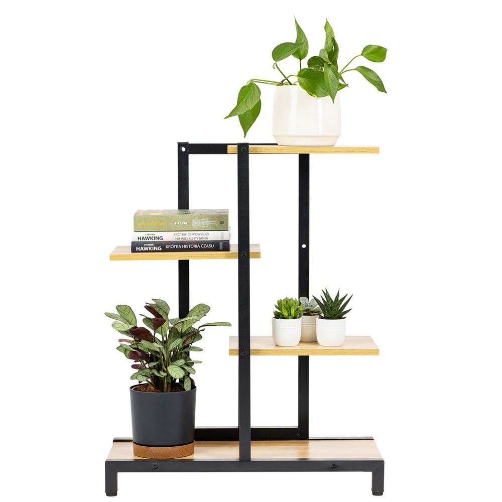 Kwietnik metalowy czarny stojak na kwiaty i rośliny