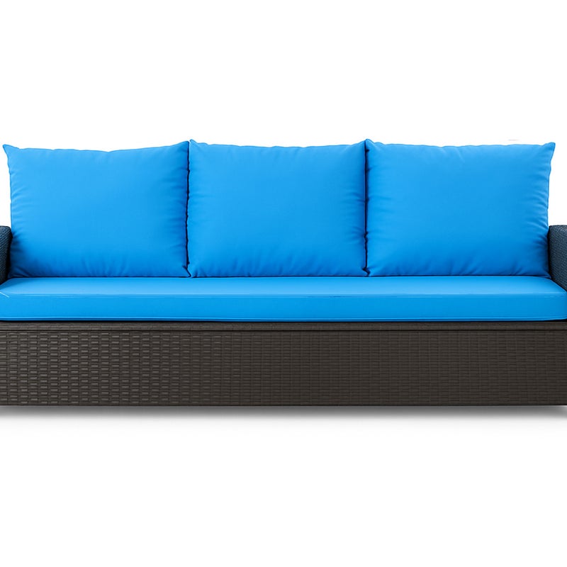 Poduszka ogrodowa na sofę rattanową 160x60x50cm poduszka na meble rattanowe niebieska, poduszka na balkon taras, poduszki na meble ogrodowe