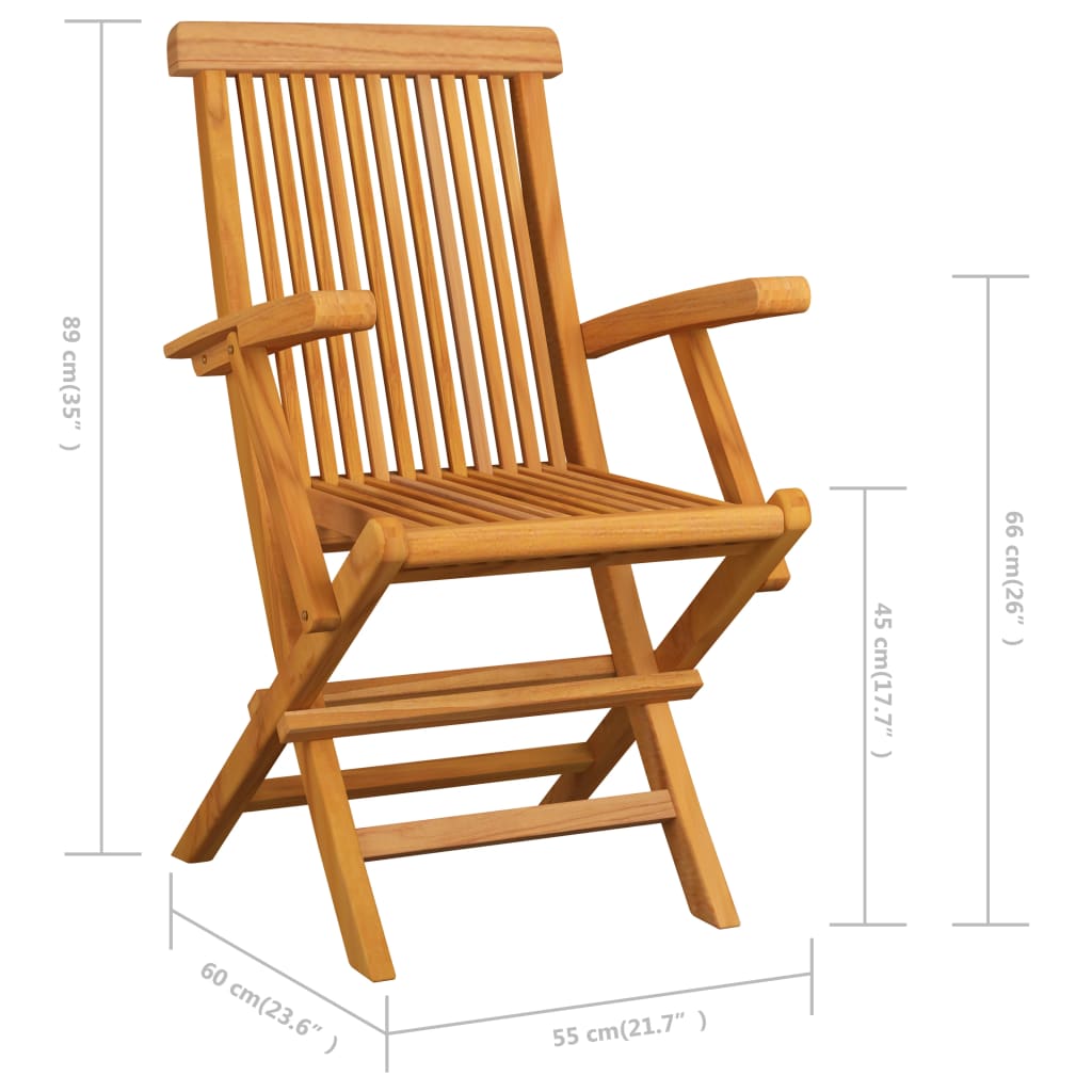 Chaises de jardin avec coussins bleu clair lot de 6 Teck massif vidaXL - 3