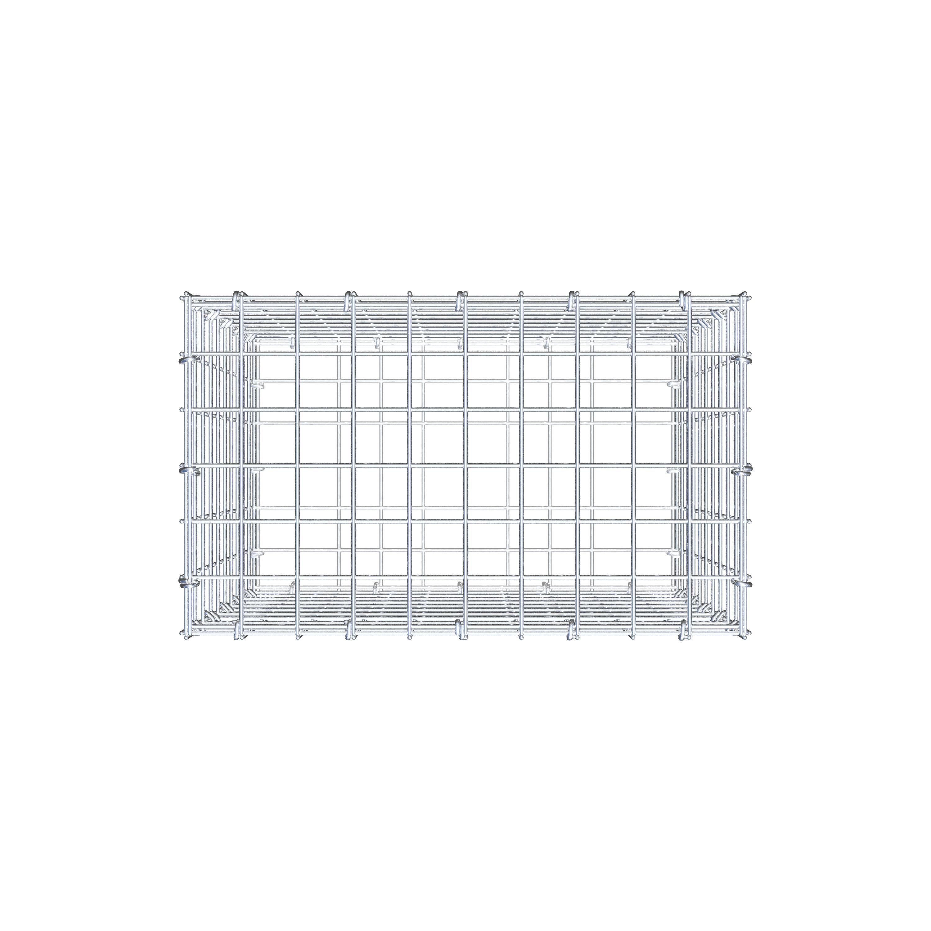 Gabiona - Gavión de acero galvanizado 50x50x30cm (LxAxP), malla 5 x 5cm, Anillo en C, jaula metálica para muro o jardín - 5