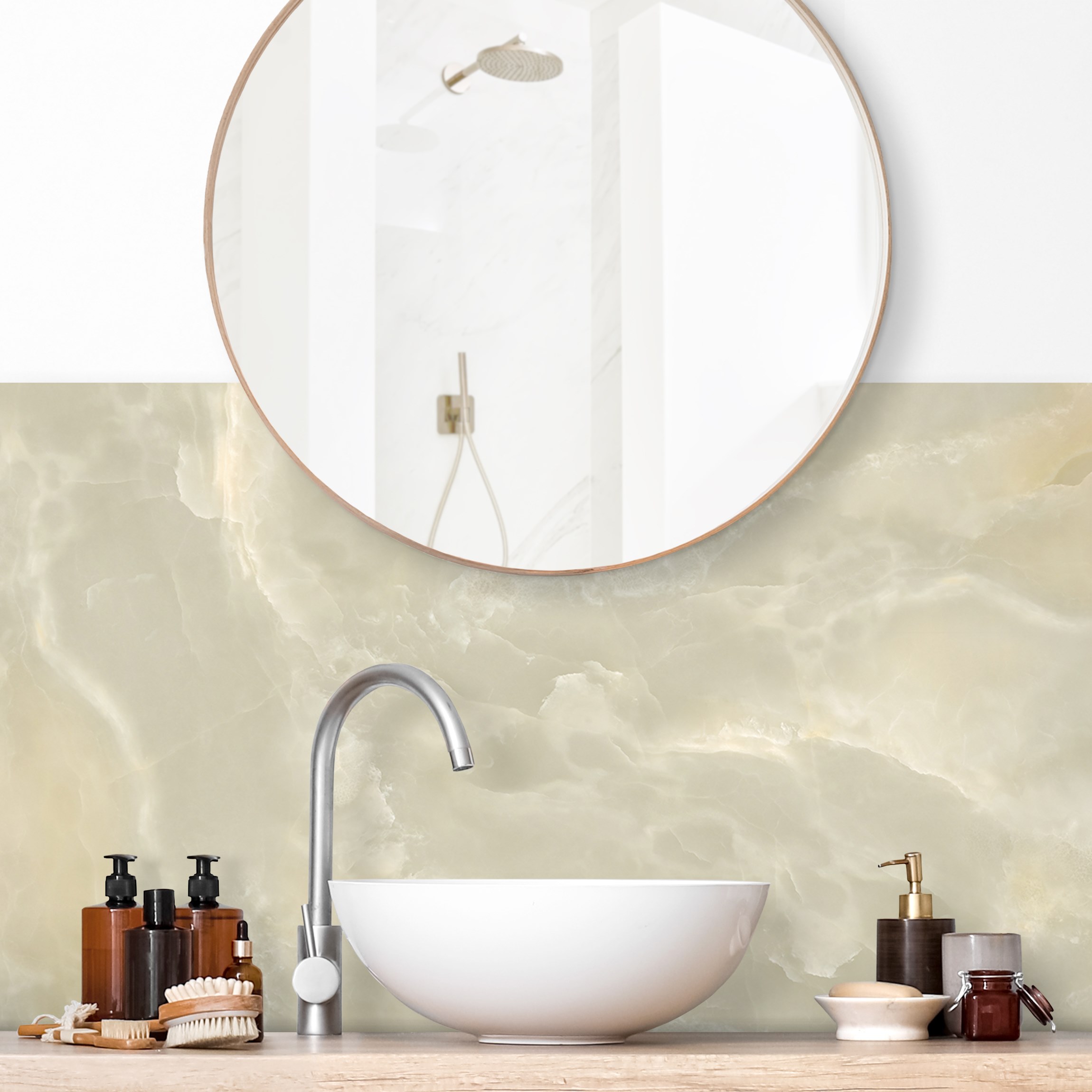 Rivestimento per bagno - Onyx Marmor Creme 50 x 100 cm | Leroy Merlin