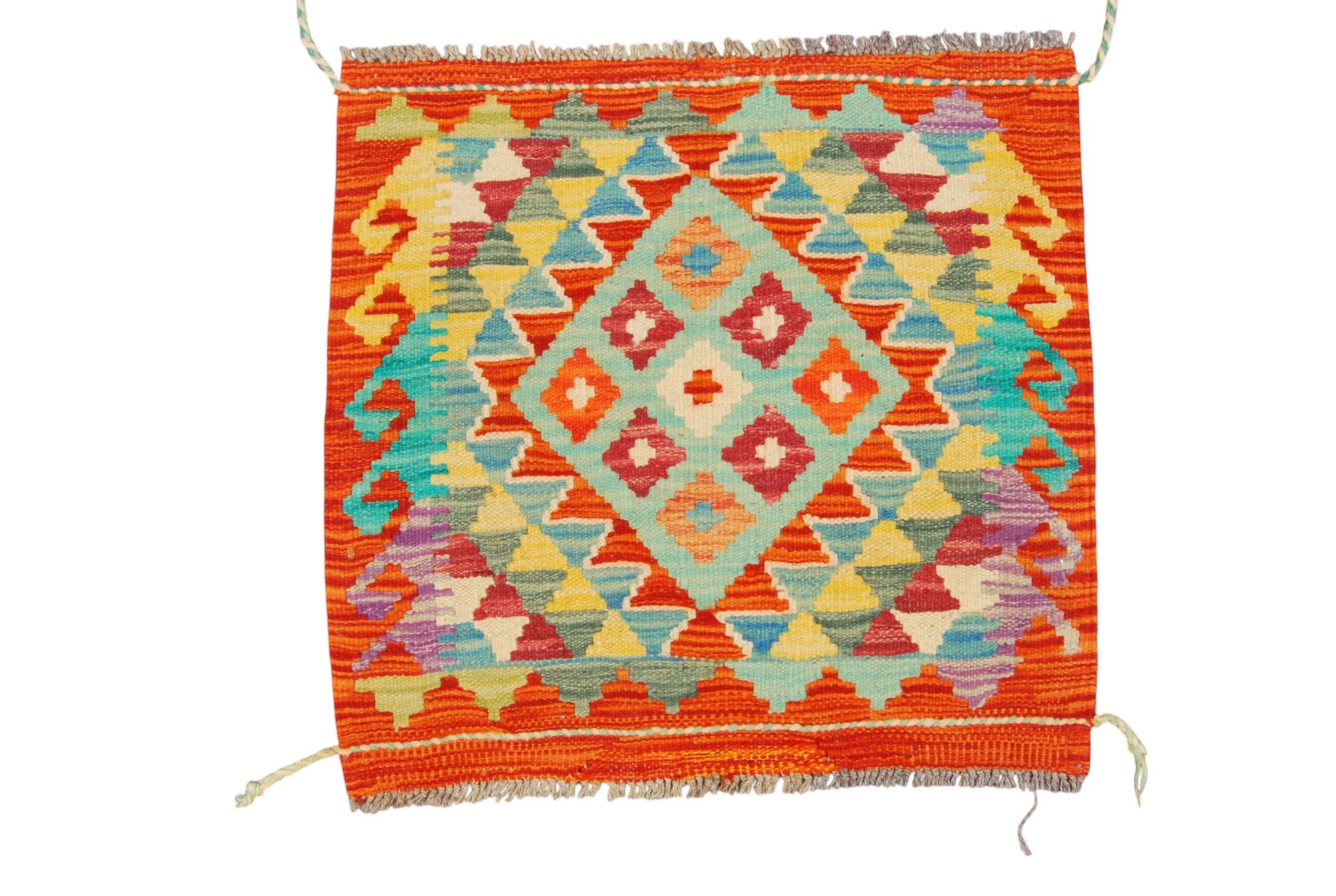 Oryginalny, ręcznie tkany dywan Kaudani Kilim 54x50 cm (GalleriaFarah1970)