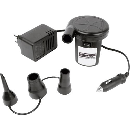 Mannesmann M01730 Pompa D'Aria Elettrica 12V/230V Per Gonfiabili – Materassi, Gommoni, Lettini