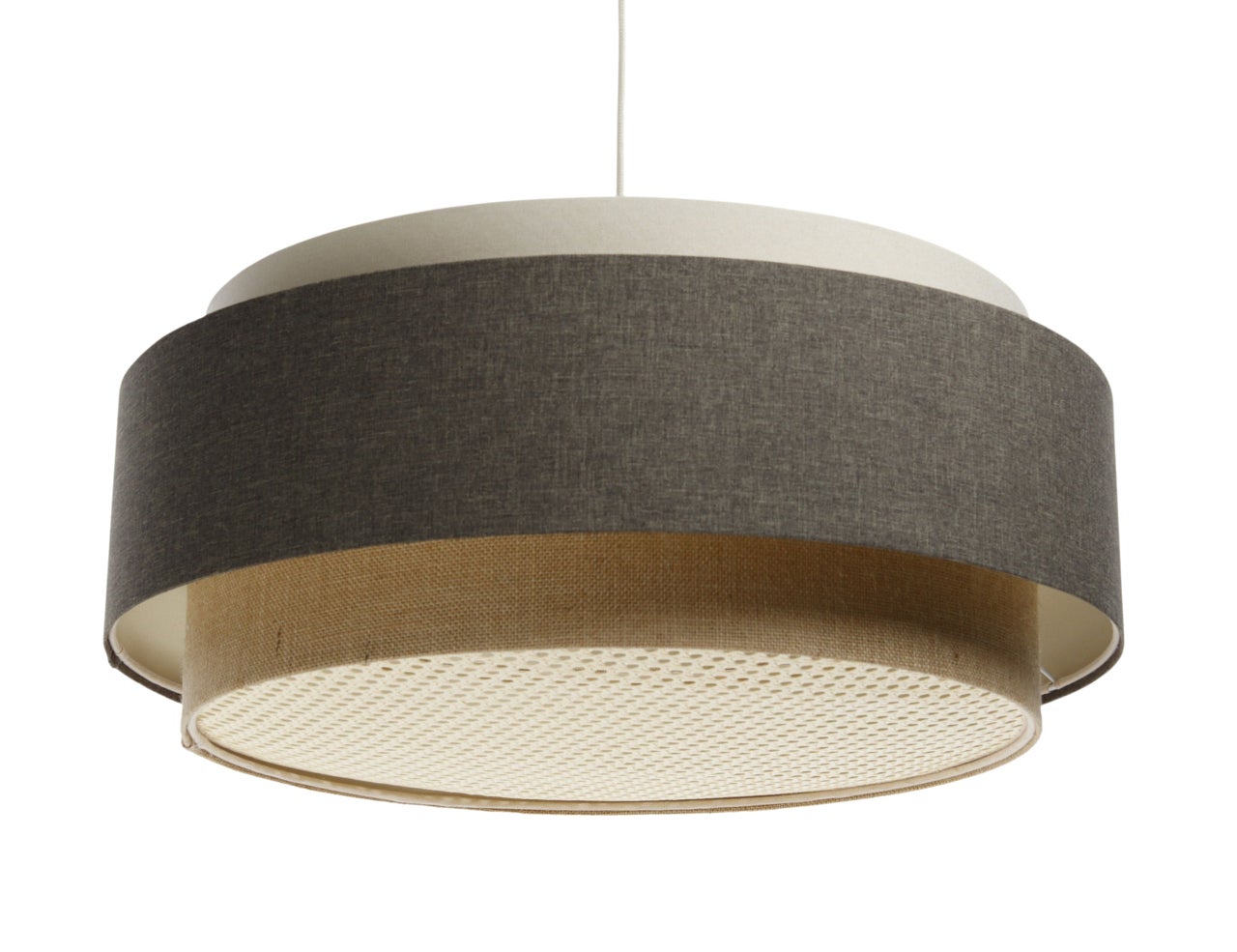 Lampa wisząca ERUTAN DUDU RATTAN kremowa/szara/beżowa
