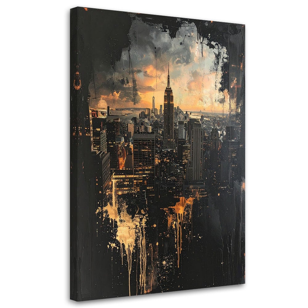 Obraz do salonu biura, Nowy Jork Skyline miasto w stylu retro vintage 70x100