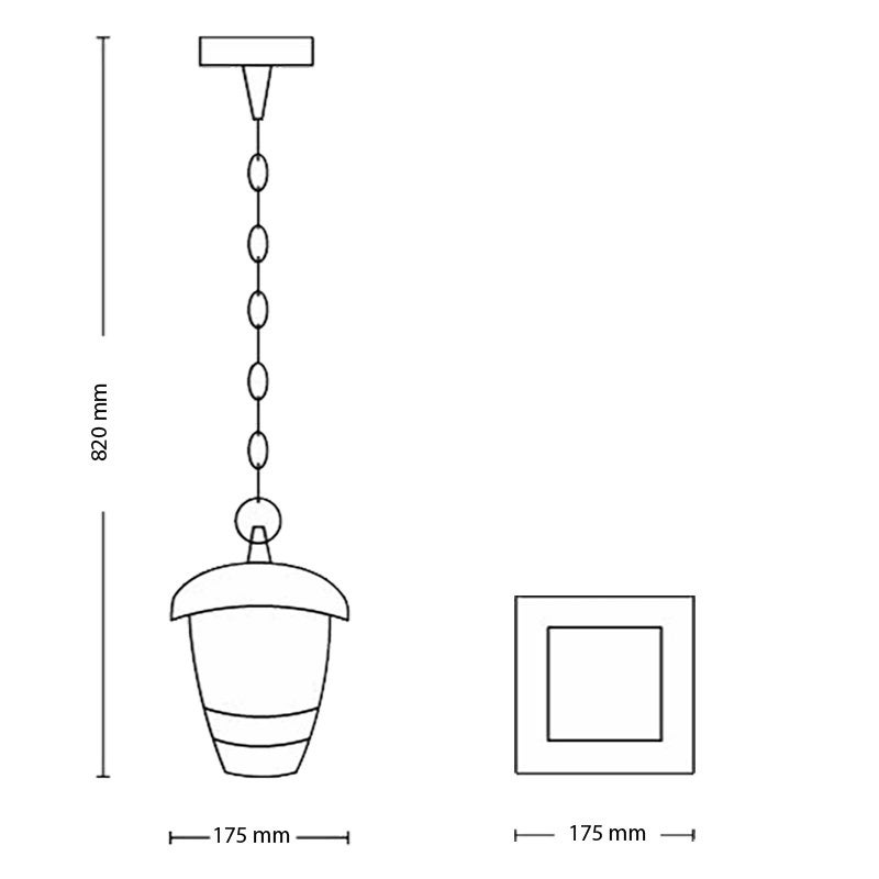 Lampa wisząca Lustre Creek, Noir, aluminium, E27, IP44, 820 mm x 175 mm x 175 mm - 5