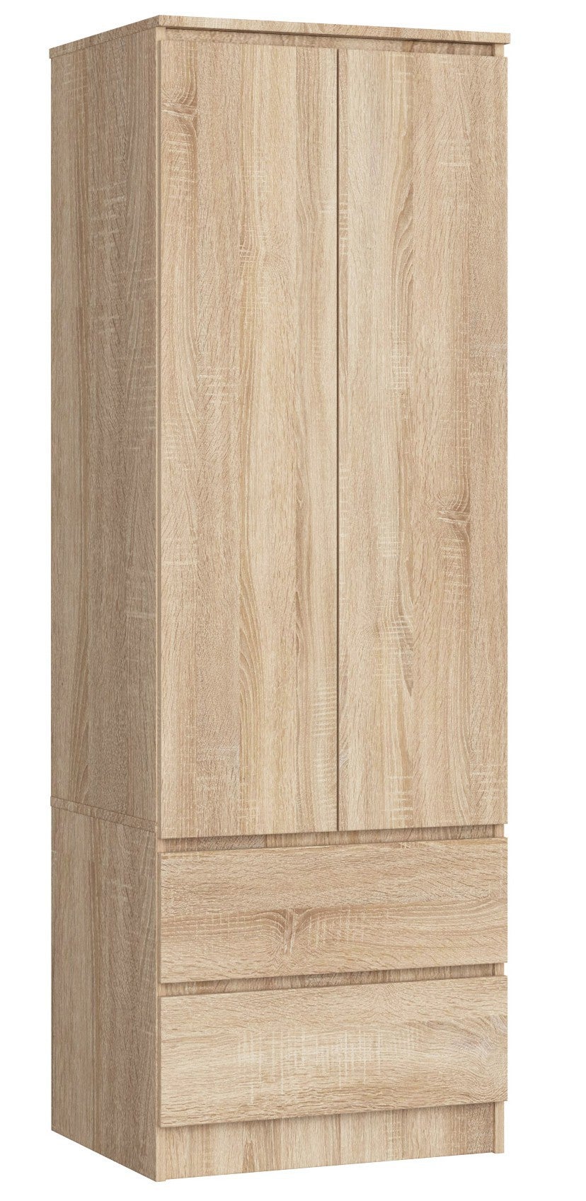 Szafa AKORD S60 Dąb Sonoma 60 cm 2 drzwi 2 szuflady kolor Dąb Sonoma mat 1 półka 60x51x180 cm