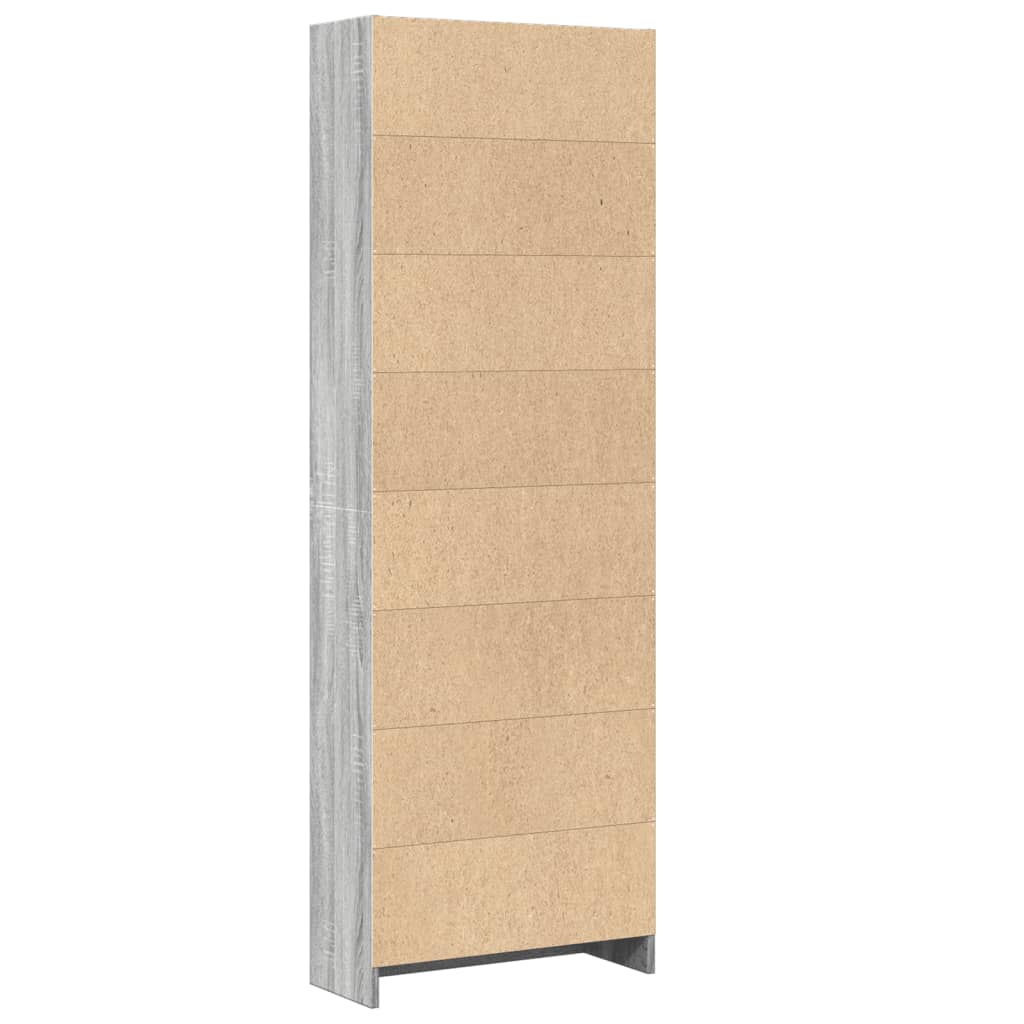 Bibliothèque pour Séjour en Bois Gris H. 176 x l. 60 x P. 24 cm - 6