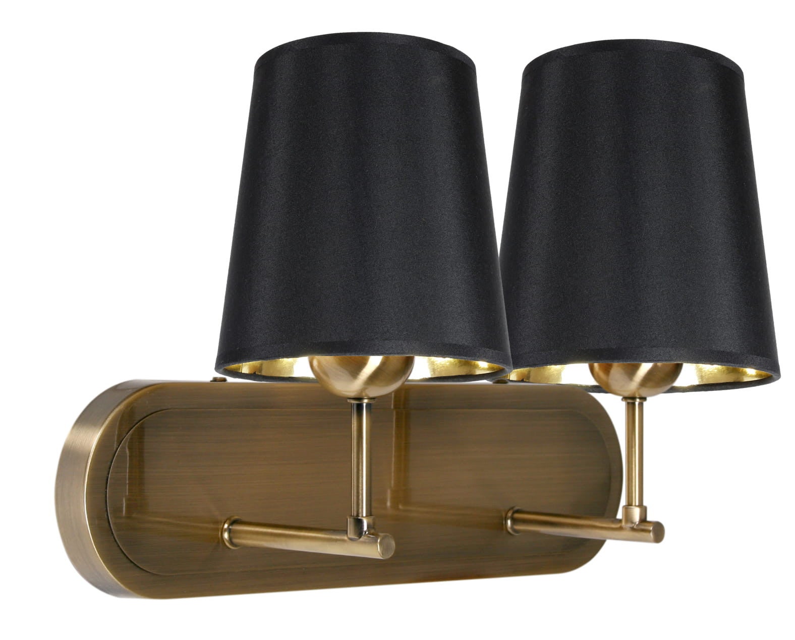 Kinkiet ścienny Milonga mosiądz-złoty-czarny 2xE27x60W wym: 30 x 40 x 20 cm tkanina IP20 Candellux