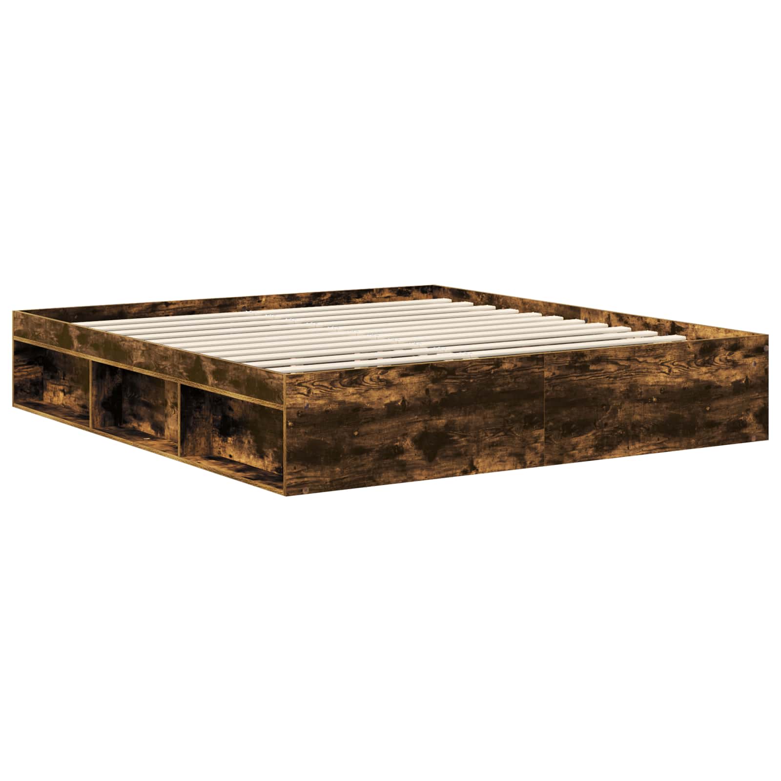Cadre de lit chêne fumé 180 x 200 cm en bois de pin massif - 5