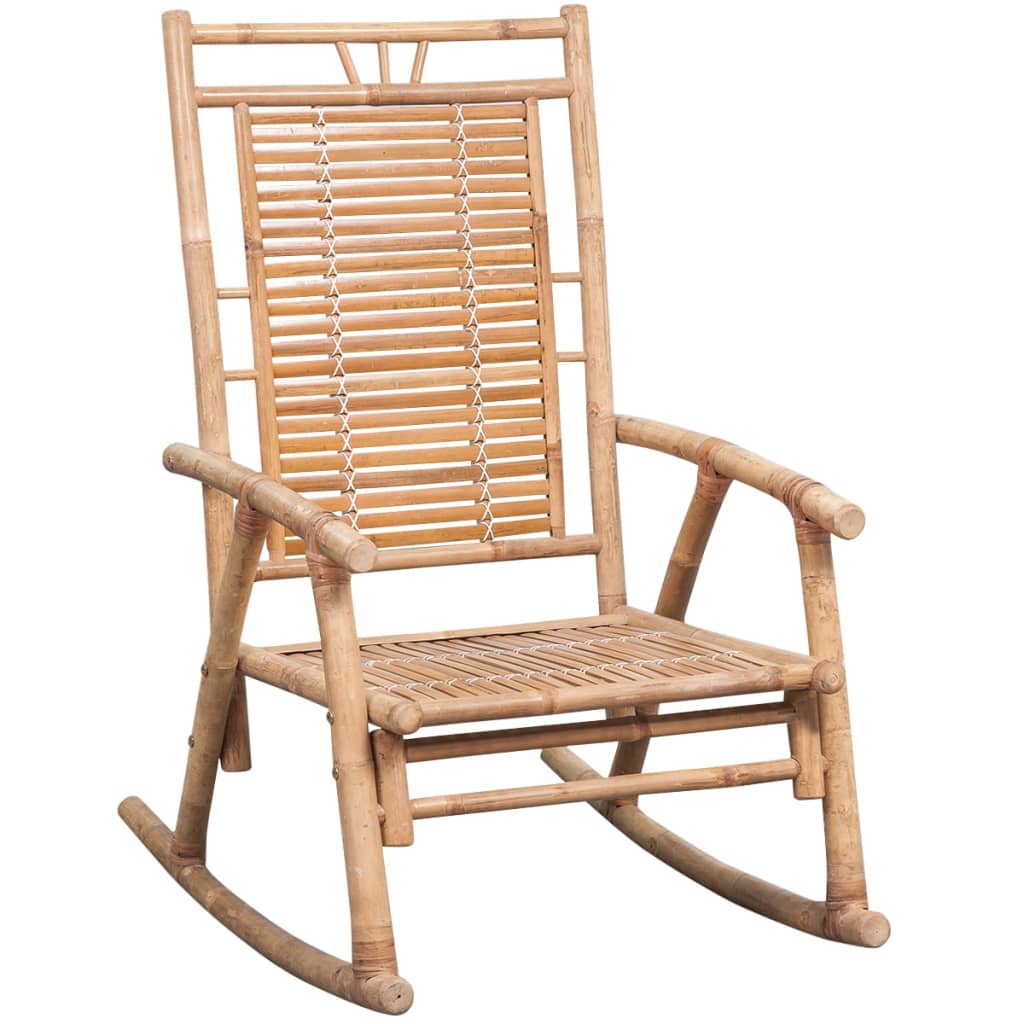 Chaise à bascule avec coussin | Rocking chair | Fauteuil à bascule | Fauteuil de relaxation Bambou980292 - 2