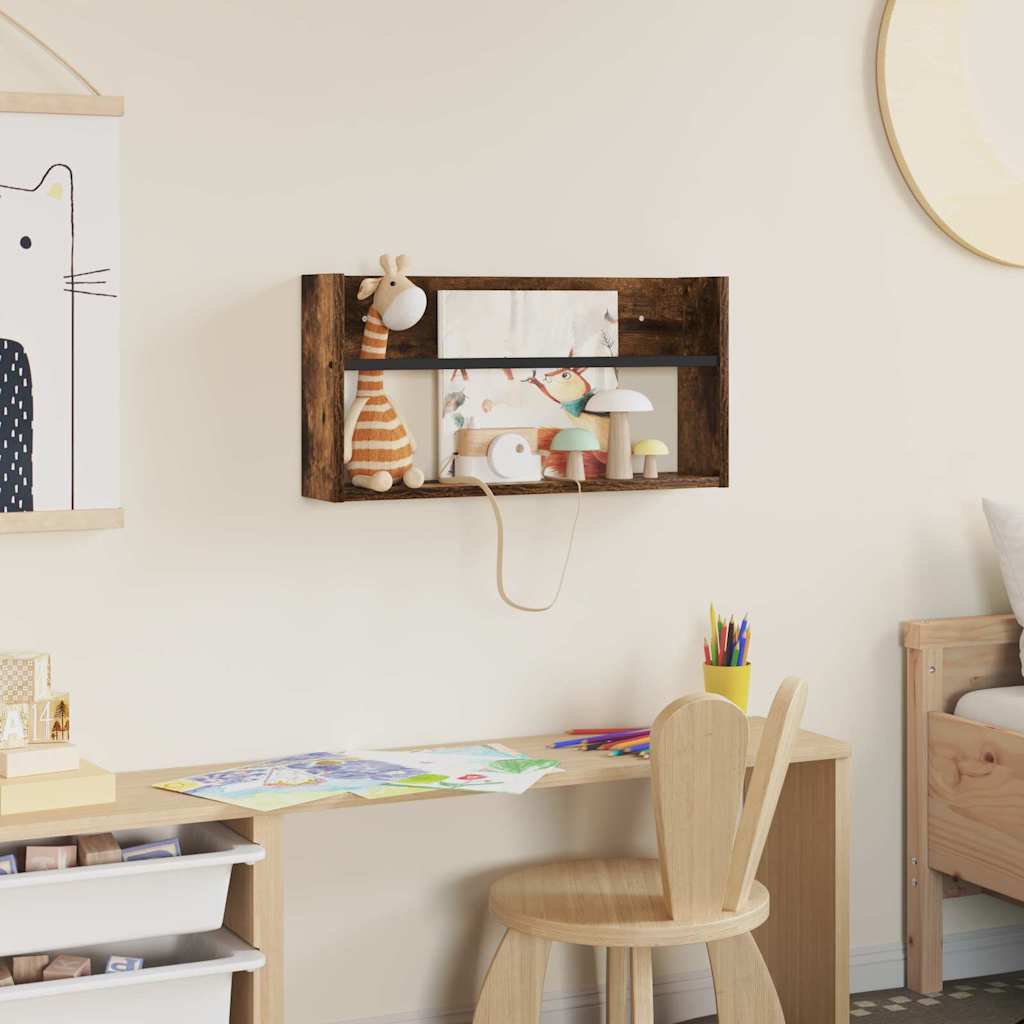 Étagère à magazines avec étagère Chêne fumé 60 x 12 x 30 cm vidaXL - 5