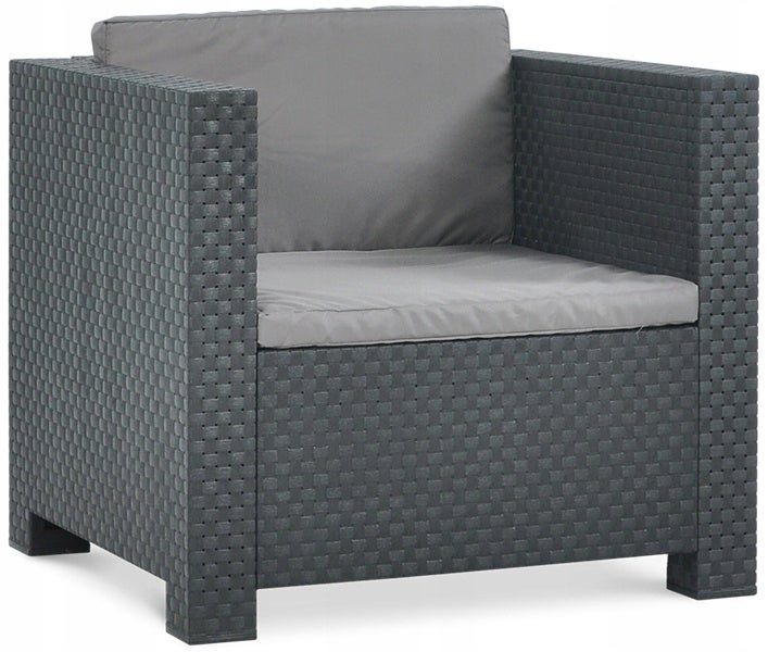 Salon bas de jardin en Plastique Gris 5 personnes - 7