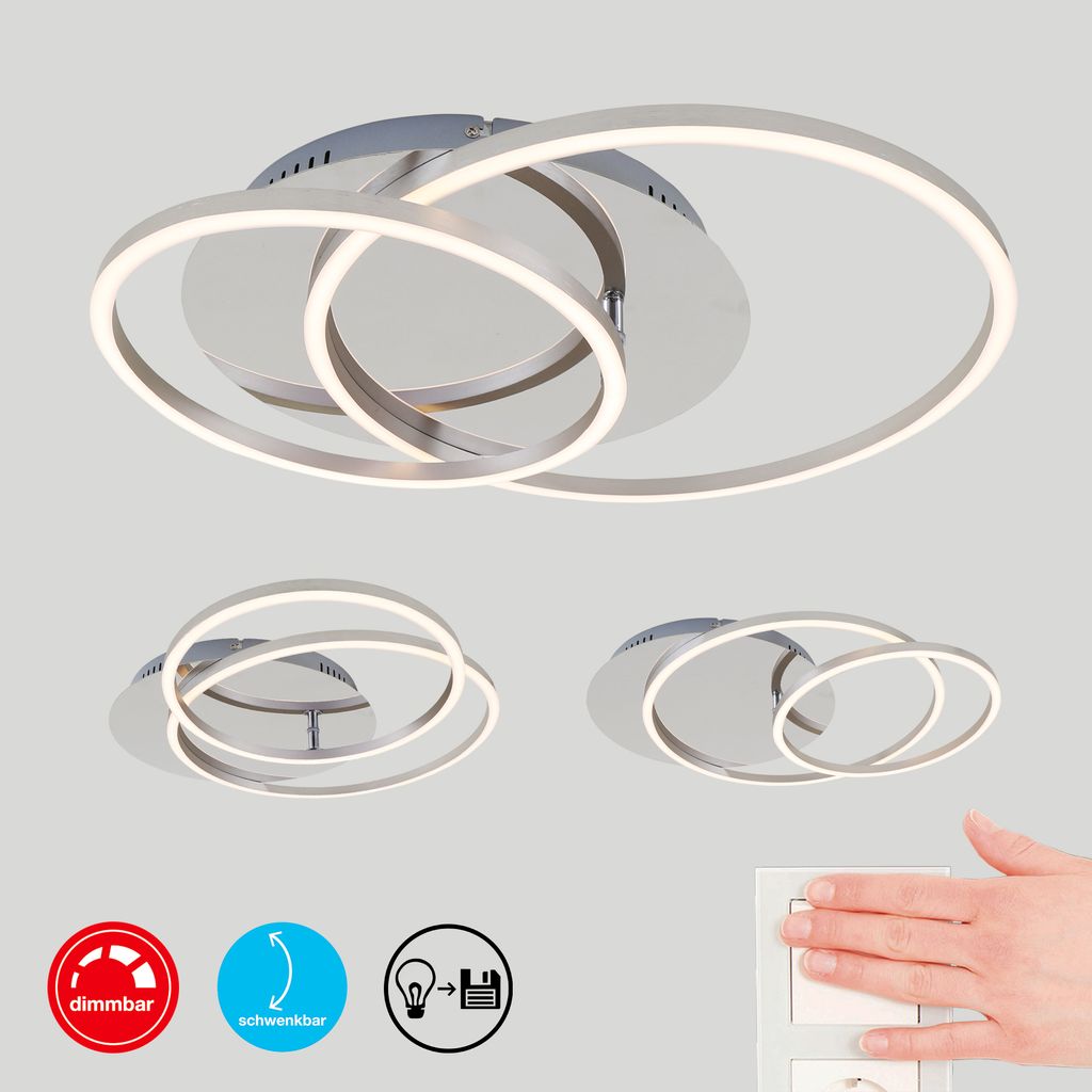 Plafonnier LED BRILONER LEUCHTEN FRAME, 40 W, 3200 lm, IP20, chrome-alu, métal-plastique, intensité lumineuse variable, 51,5 x 39,5 x 8 cm - 6