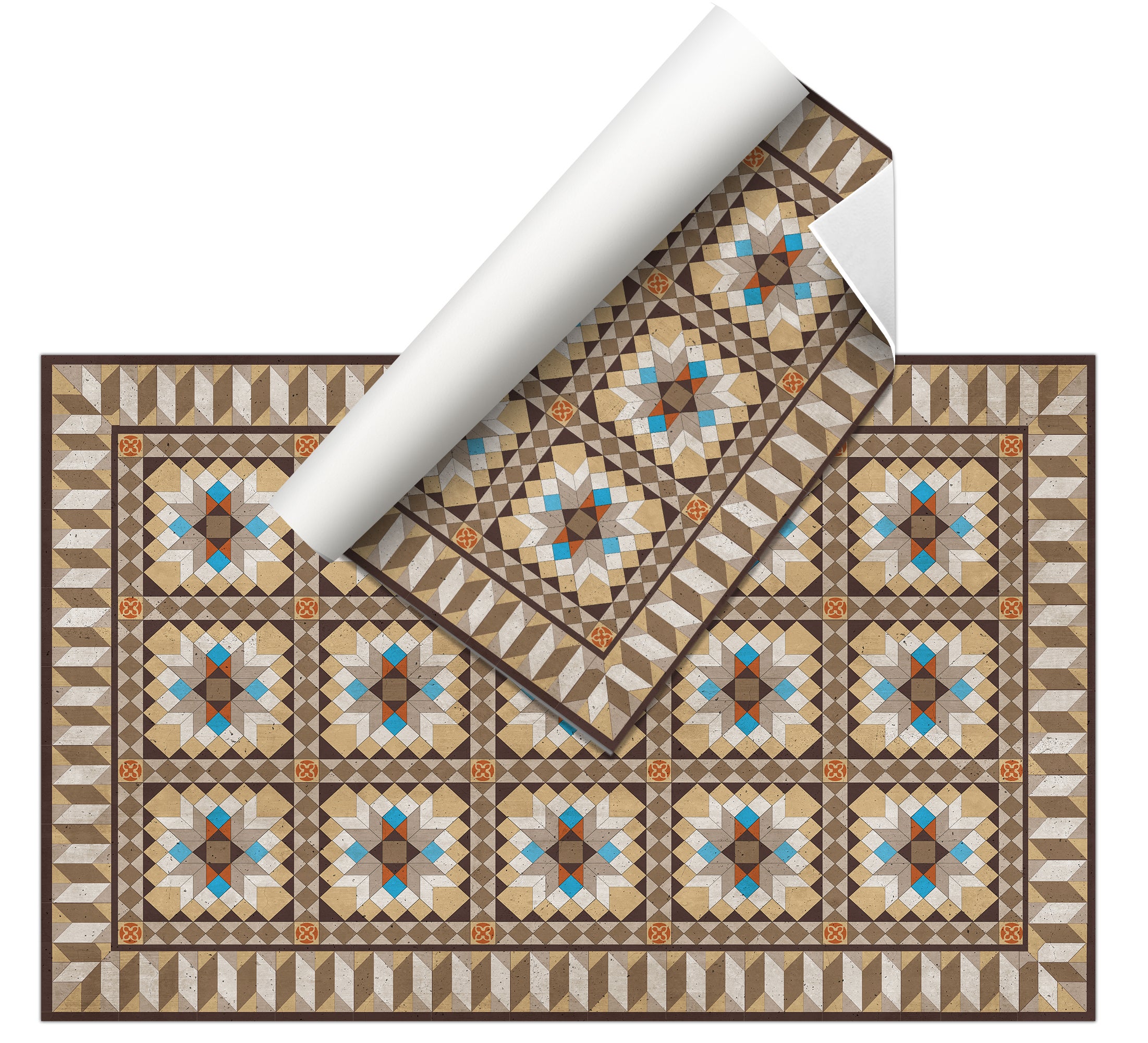 Dywan winylowy Mosaic Tile Vintage 160x240 cm -PVC antypoślizgowy, winyl do kuchni lub salonu, styl hydrauliczny