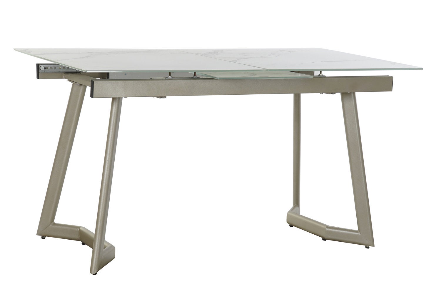 Fijalo Mesa Comedor Cristal 140X80x76 180 Extensible Dorado/Blanco , Leroy Merlin