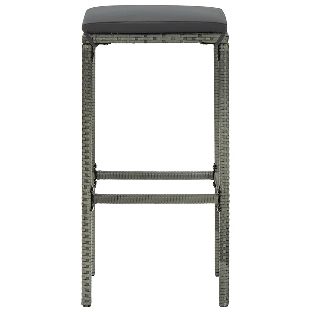 Maison Exclusive - Set da Bar da Giardino 9 pz con Cuscini in Polyrattan Grigio - 6