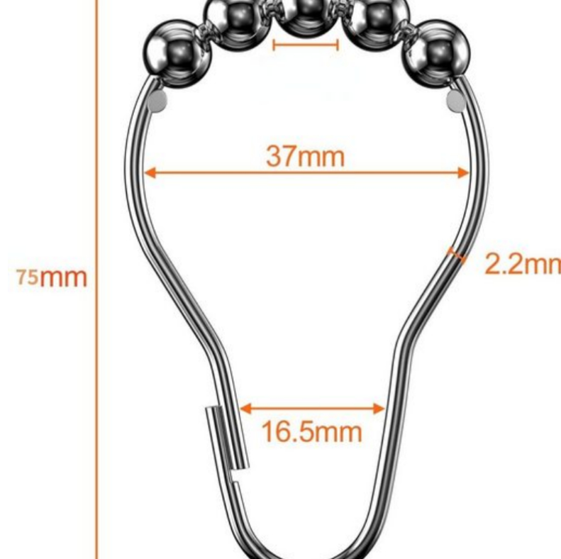 BRIGHTAKE - Anelli per tende da doccia 12 pezzi, ganci resistenti e facili da installare - 7