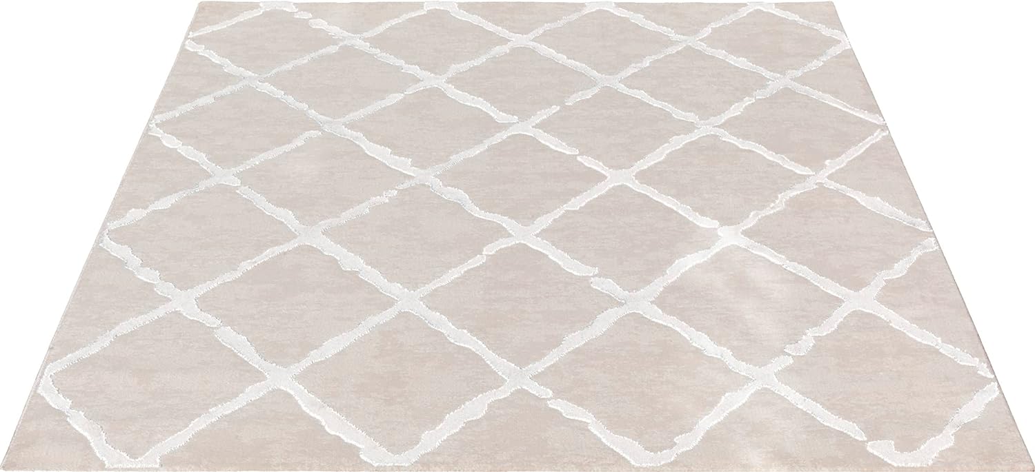 Tapis Salon - The Carpet - Knight - Velours Doux - Effet 3D - Détails Brillants Gris - 140 X 200 Cm - Maison