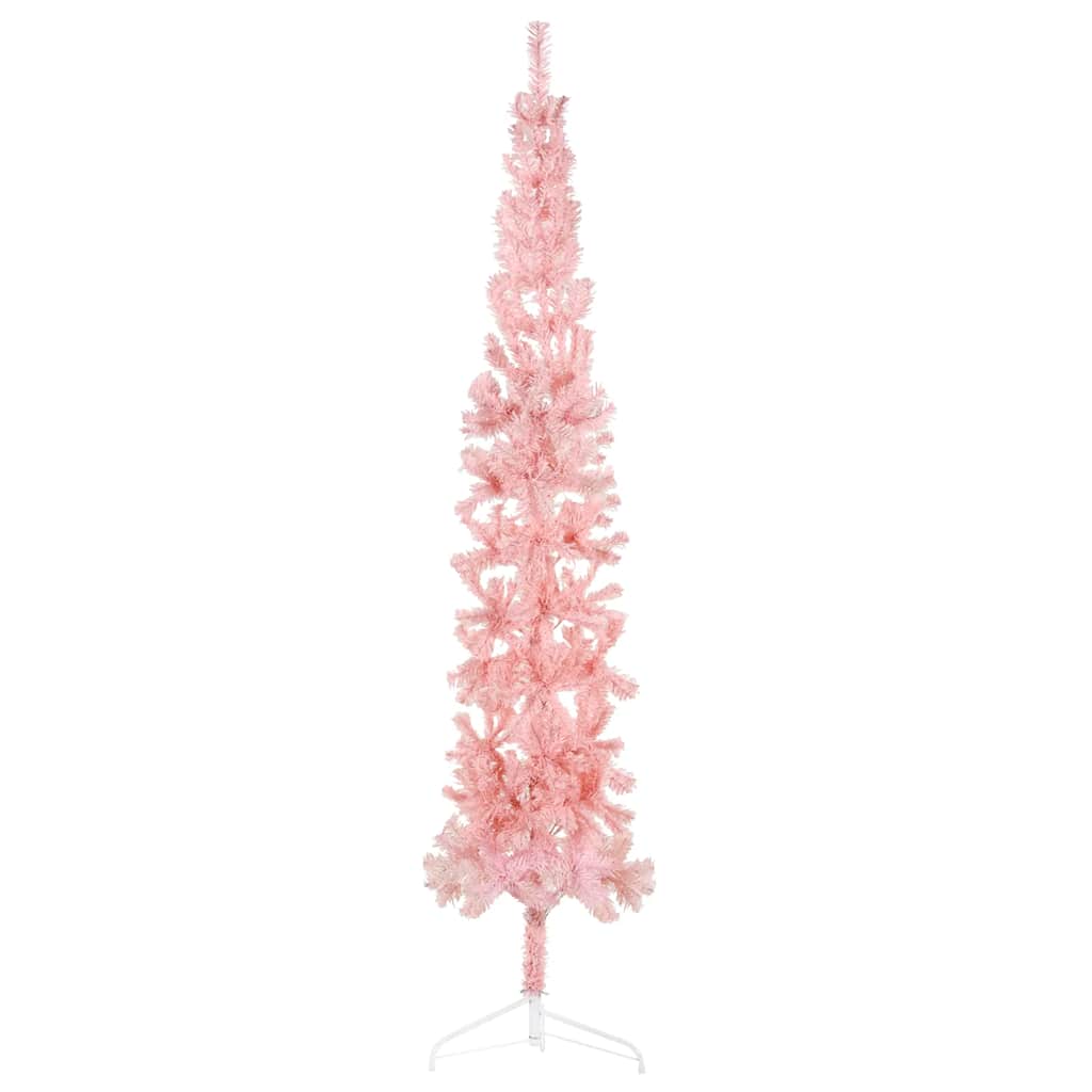 Albero di Natale 150cm con base pieghevole di metallo, Albero di Natale artificiale per interno ed esterno Rosa