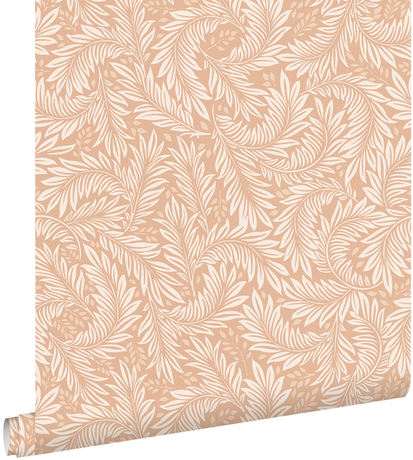 Papel pintado hojas rojo barro cocido clara - 50 x 900 cm - estahome