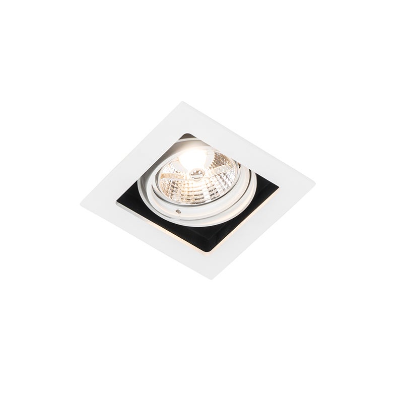 Qazqa reflektory wpuszczane - Artemis - biały, gu10, max. 50w, kompatybilny z żarówką LED, 12cm, kwadratowy, IP20oświetlenie