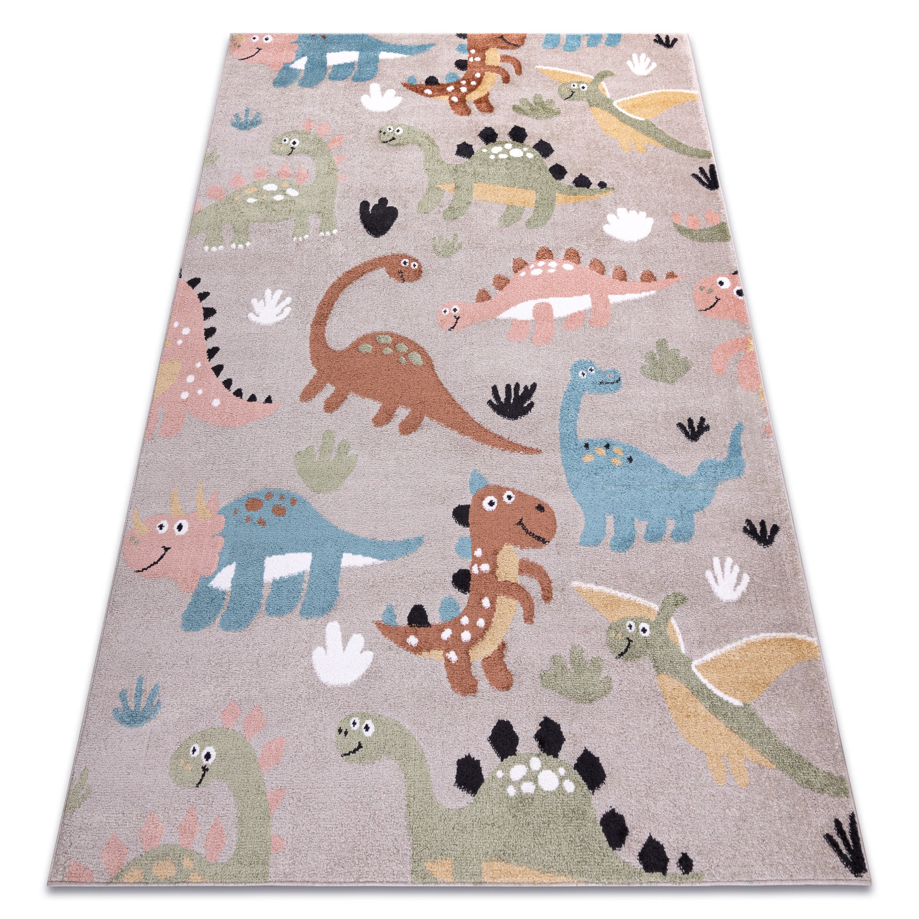 Dywan FUN Dino dla dzieci, dinozaury beż 160x220 cm
