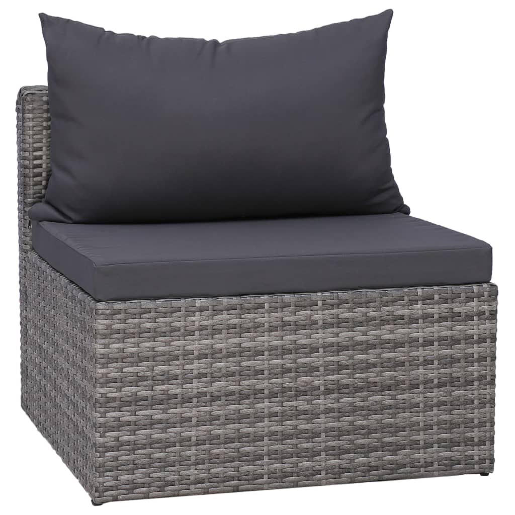 Salon bas de jardin en Rattan synthétique Gris 6 personnes - 5