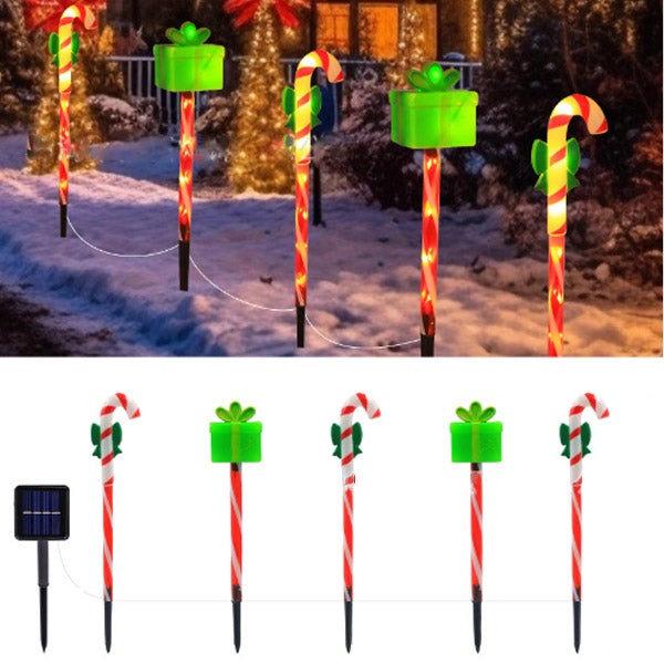 Ciepłe świąteczne oświetlenie LED ścieżki, zewnętrzne oświetlenie pnia choinki z 8 trybami oświetlenia, dekoracyjne światła, laska cukrowa