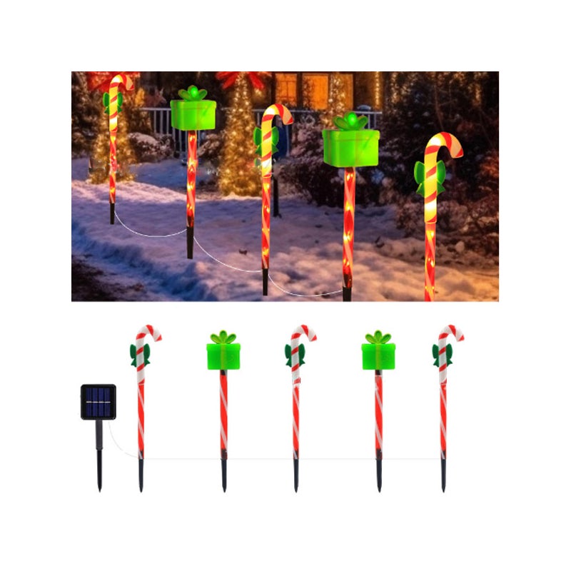 Ciepłe świąteczne oświetlenie LED ścieżki, zewnętrzne oświetlenie pnia choinki z 8 trybami oświetlenia, dekoracyjne światła, laska cukrowa