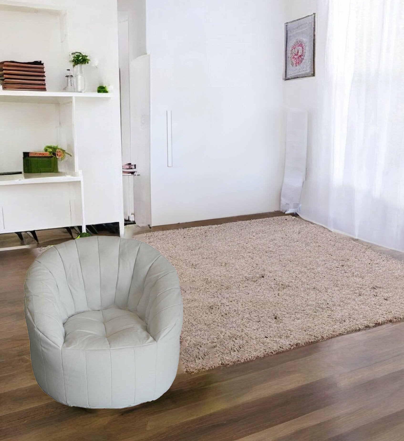 Sillón abrex, asiento acolchado, sofá de salón individual, silla con reposabrazos, made in italy, 80x80 h80 cm, blanco